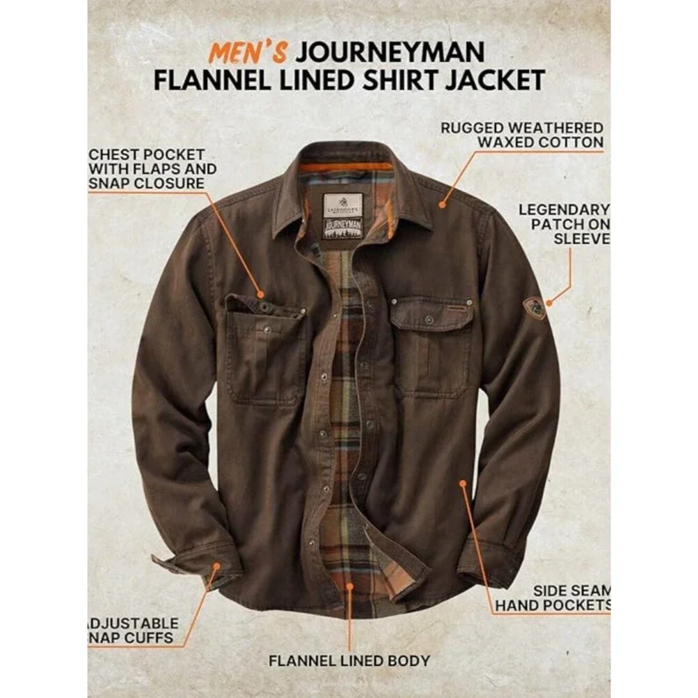 Legendary Whitetails Men’s Journeyman Waxed Cotton Jacket – Tobacco Medium
